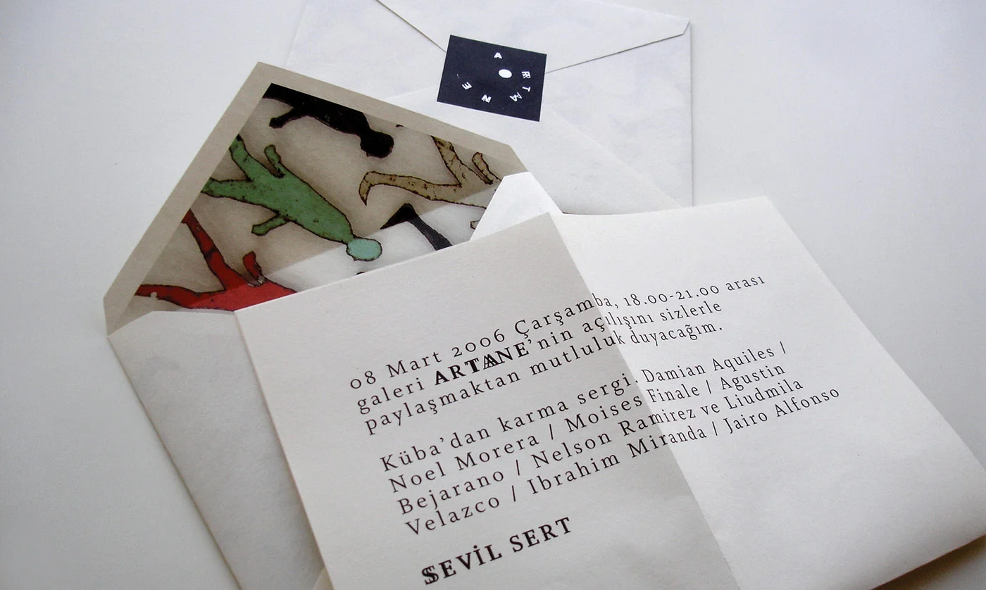 ARTANE Exhibition Invitations - Visual identity and design sample by Ediz Pinar