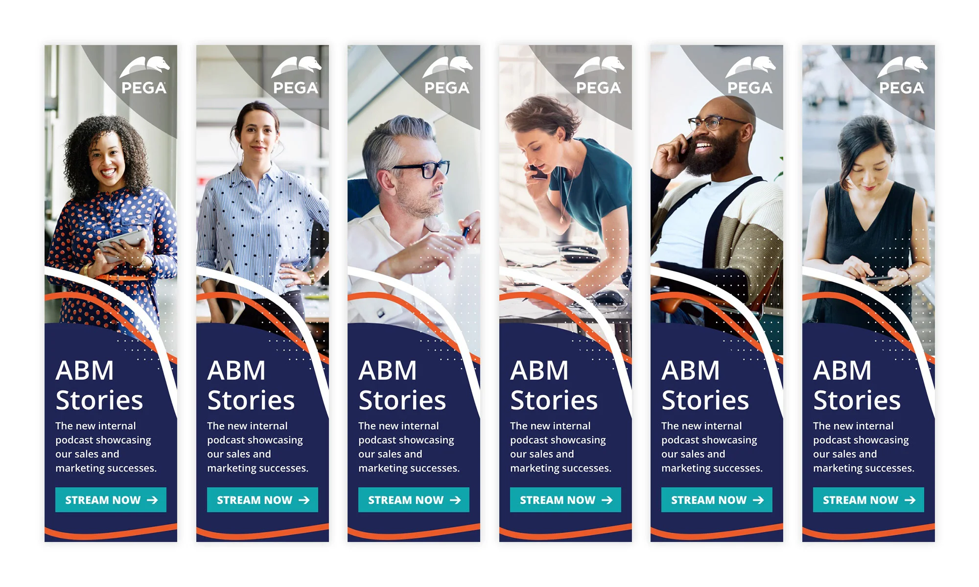 PEGA ABM Stories - Visual identity and design sample by Ediz Pinar