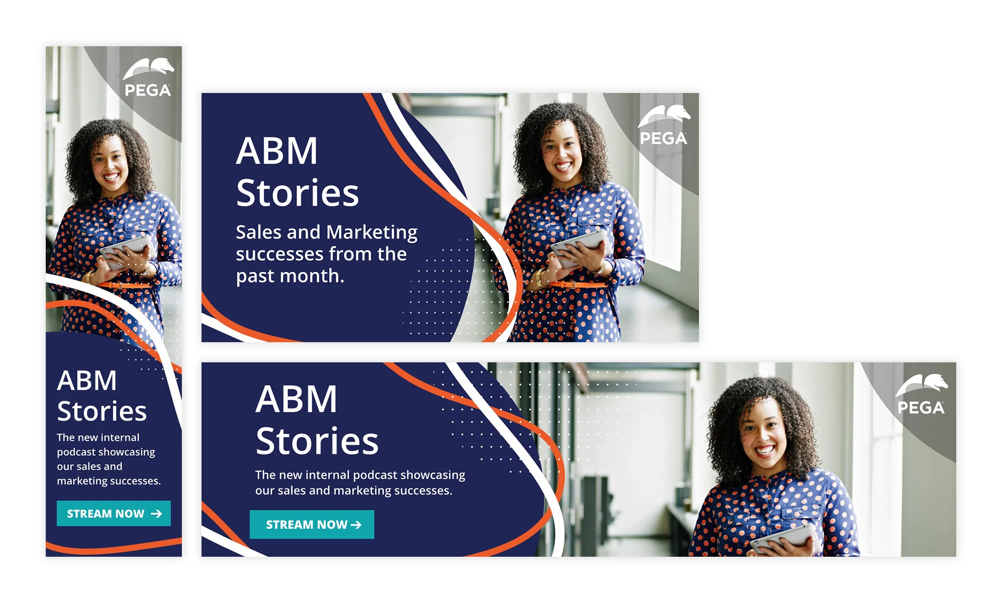 PEGA ABM Stories - Visual identity and design sample by Ediz Pinar