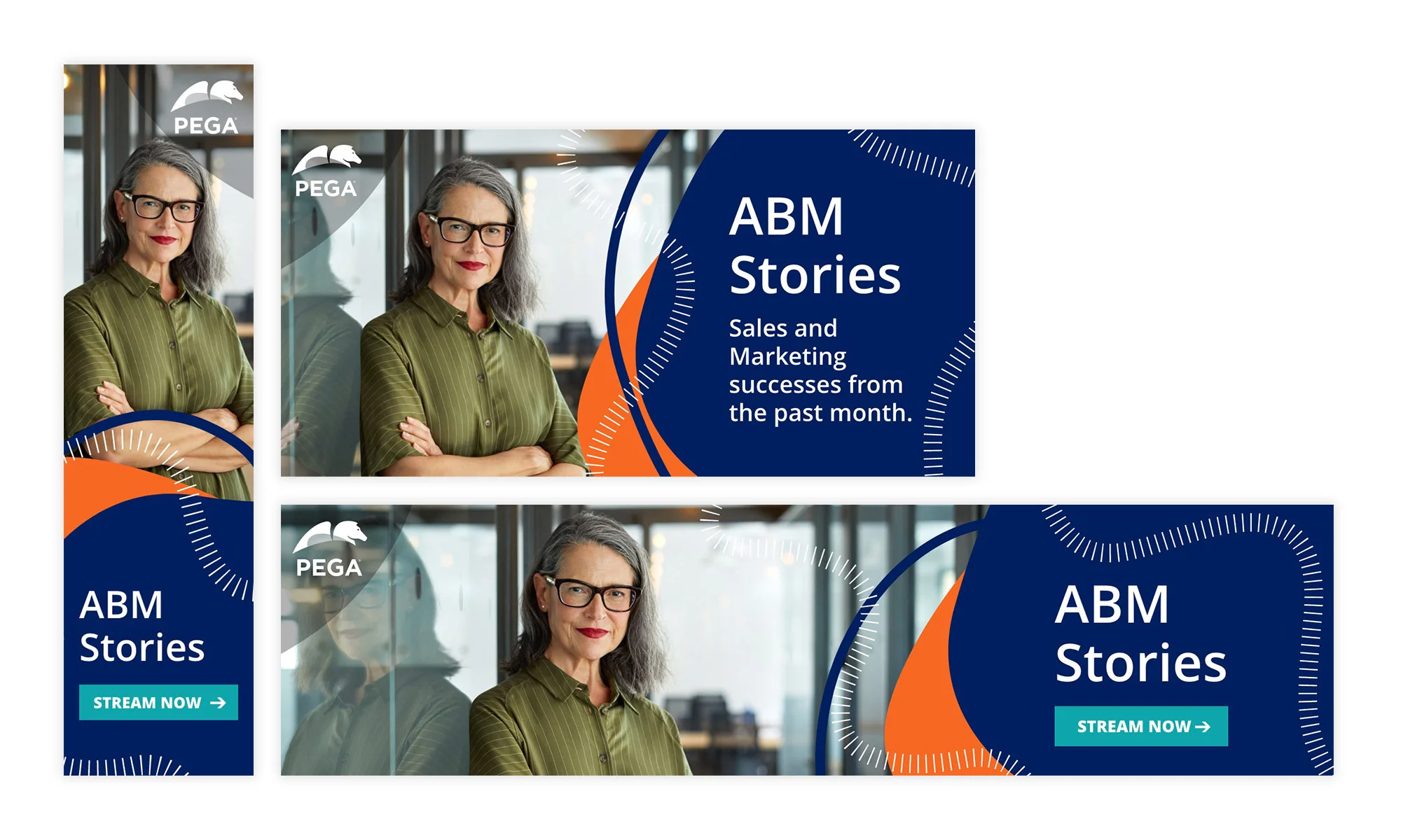 PEGA ABM Stories - Visual identity and design sample by Ediz Pinar